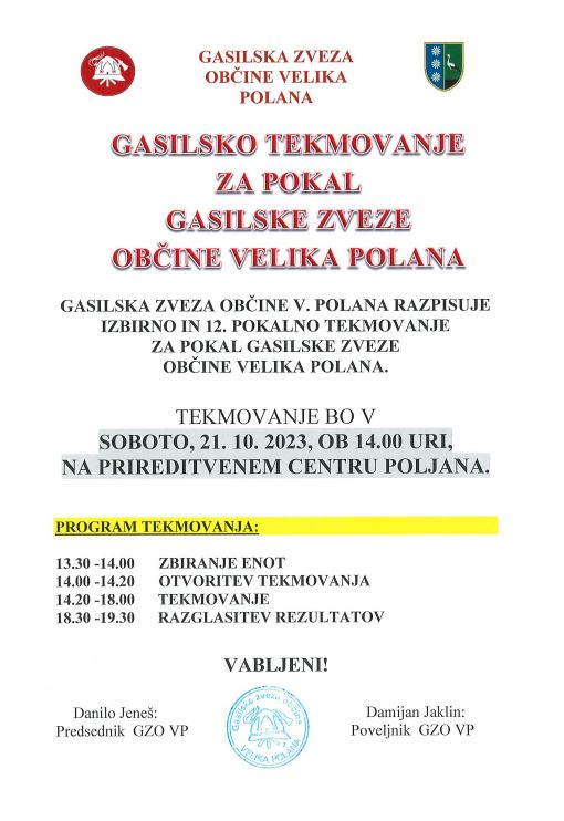 Vabilo na 12.  tekmovanje GZO VP